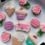 pink car summer cookies