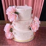 Pink Roses Quinceanera Cake